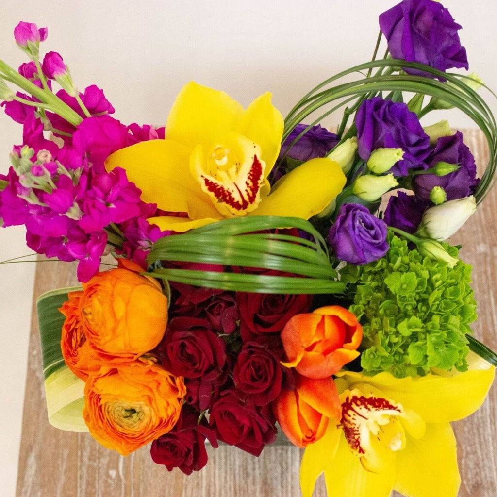 rochids, roses, tulips, stock, ranunculus