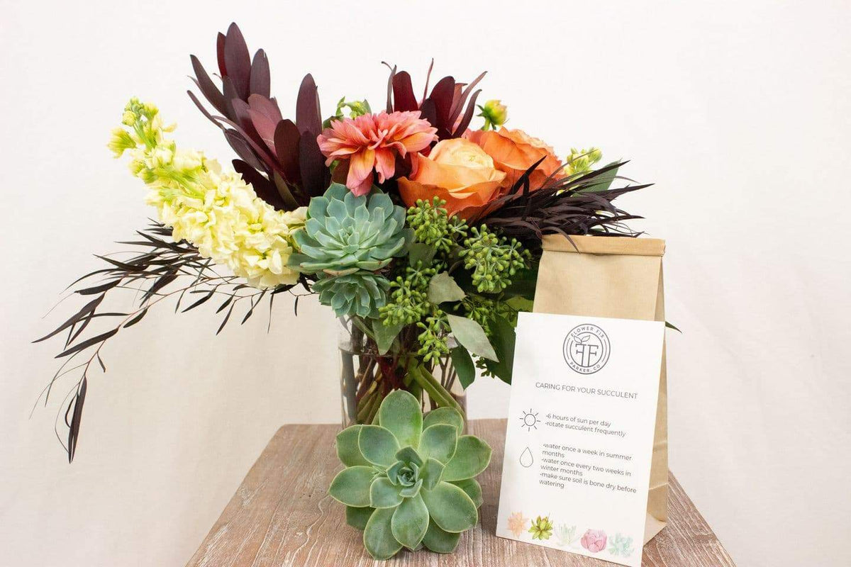 succulent flower arrangement