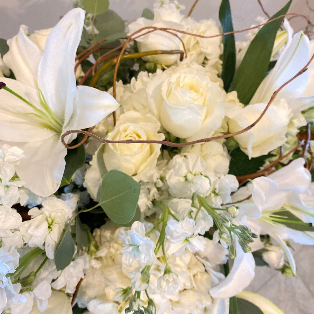 Soft Whites Casket Spray