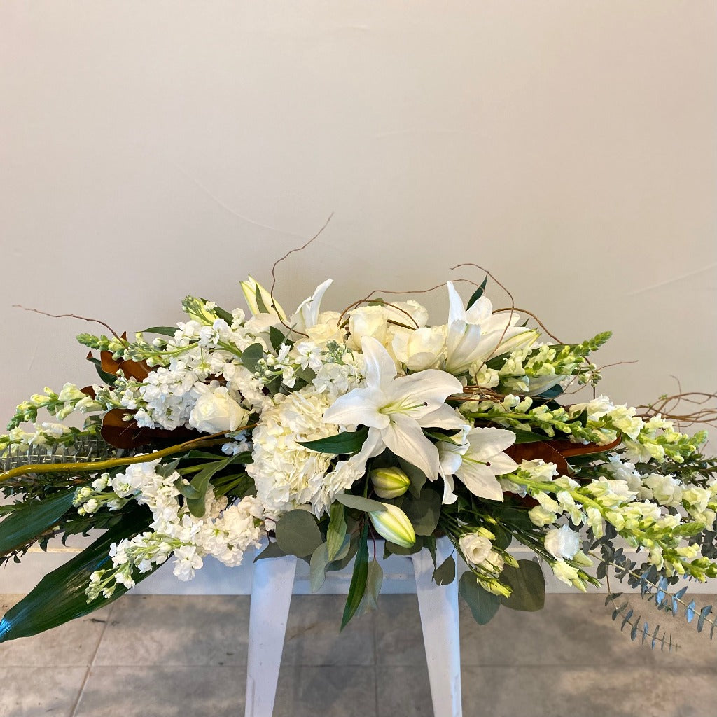 Soft Whites Casket Spray